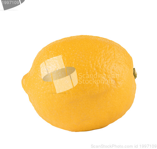 Image of yellow ripe lemon over the white background (clipping path)