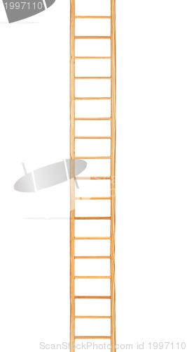 Image of Wooden ladder, vertical isolated stepladder
