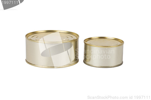 Image of Tin cans isolated on white