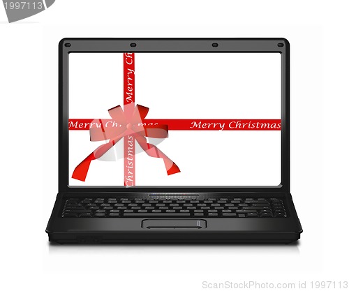 Image of christmas laptop computer