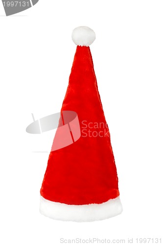Image of red Santa Claus hat on white background