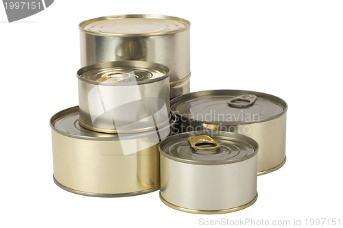 Image of Tin cans isolated on white