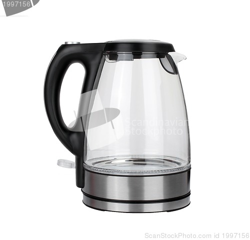 Image of stainless electric kettle isolated on white