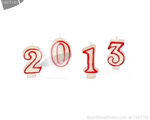Image of new year 2013 - candles isolated