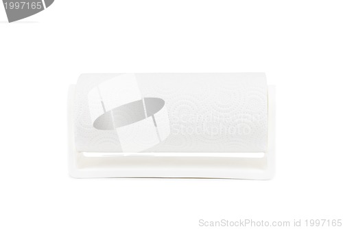 Image of paper towel studio isolated on white background