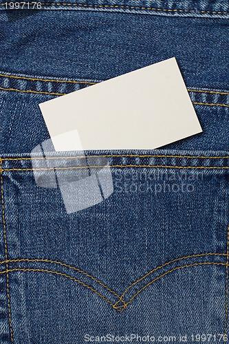 Image of Blank card with copy space in a pocket