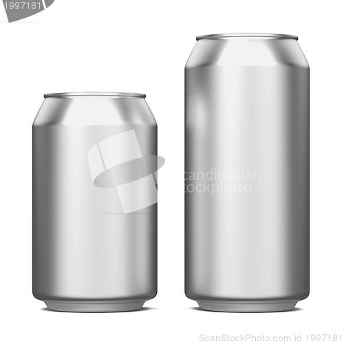 Image of Aluminum Cans Isolated on White.