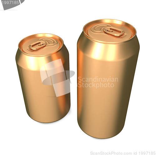 Image of Aluminum Cans Isolated on White.