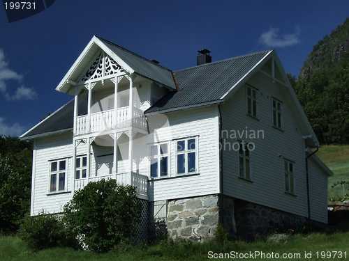 Image of Beautiful ornate traditional white house