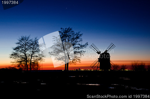 Image of Windmill in sunset