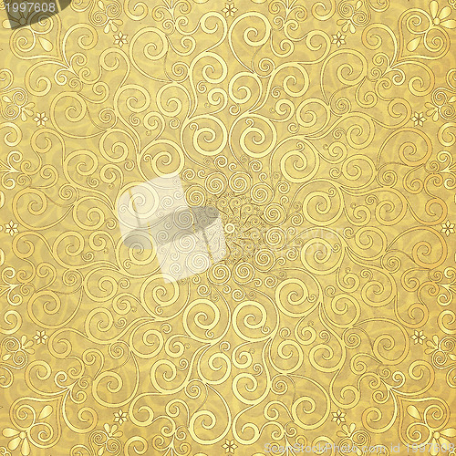 Image of Old paper with gold  pattern
