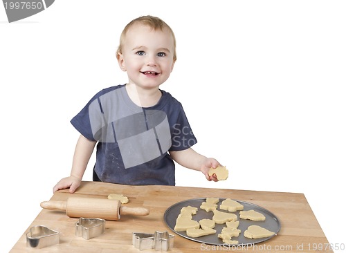 Image of child making cookies