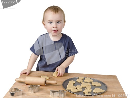 Image of child making cookies