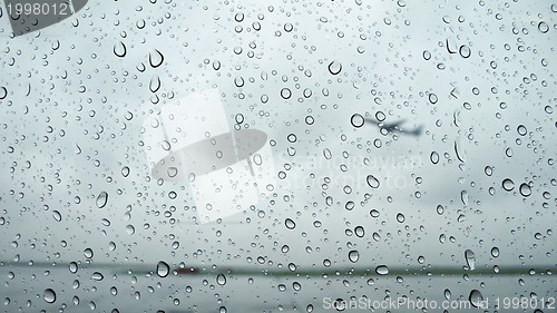 Image of rainy airport