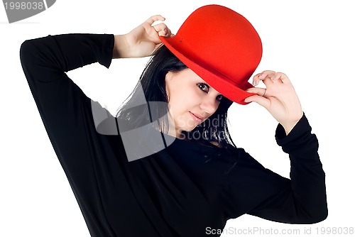 Image of Pretty girl with red hat
