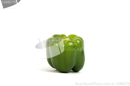 Image of Green Paprika On White