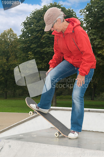 Image of Granny on a skateboard