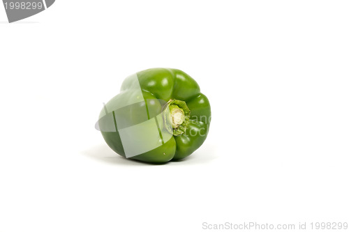 Image of Green Paprika On White