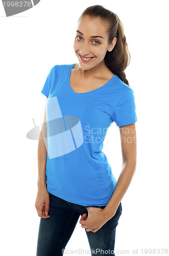 Image of Casual shot of a pretty brunette