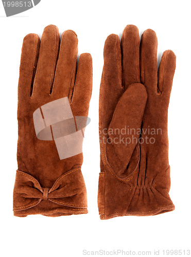 Image of A pair of brown leather gloves