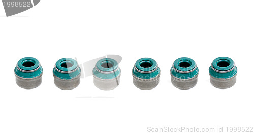 Image of green valve stem seals