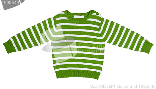 Image of Green striped sweater for children