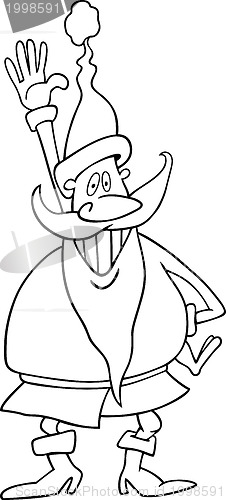 Image of santa claus cartoon for coloring book