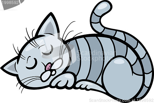 Image of sleeping cat cartoon illustration