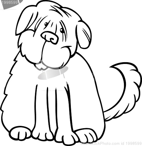 Image of shaggy terrier cartoon for coloring