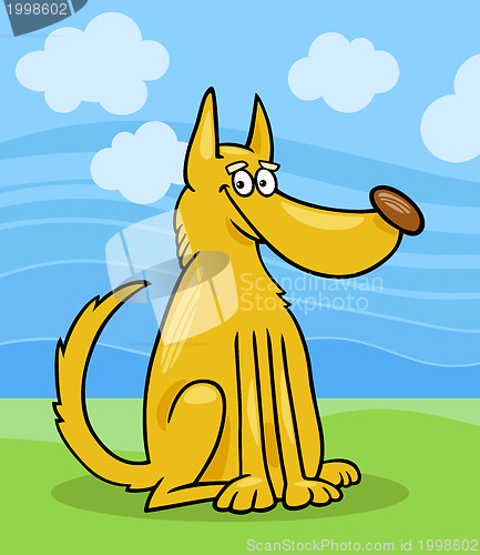 Image of mongrel dog cartoon illustration