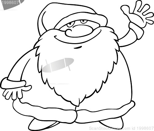 Image of santa claus cartoon for coloring book