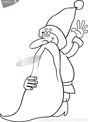 Image of santa claus cartoon for coloring book