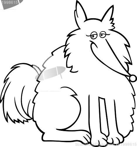 Image of eskimo dog cartoon for coloring