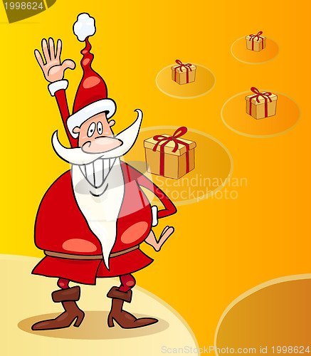 Image of santa claus christmas cartoon illustration