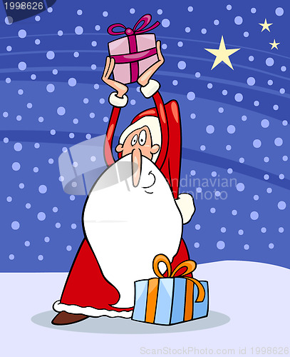 Image of santa claus christmas cartoon illustration