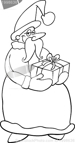 Image of santa claus cartoon for coloring book