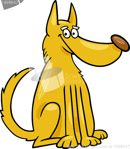 Image of mongrel dog cartoon illustration