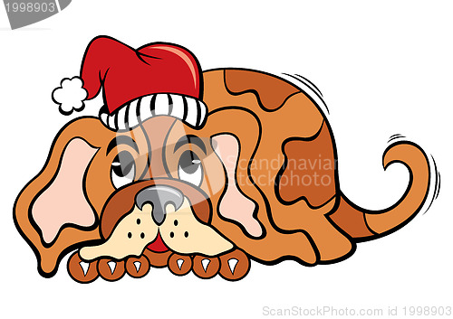 Image of Dog in Christmas time
