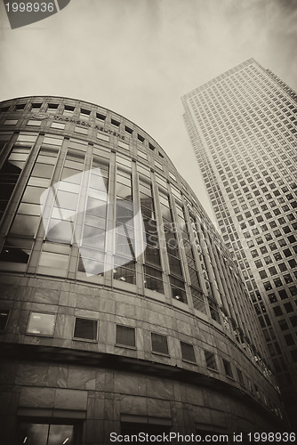 Image of Office Buildings and Skyscrapers in Canary Wharf, financial dist