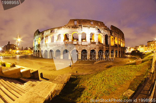 Image of Lights of Colosseum at Night