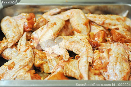 Image of marinated chicken meat shashlik