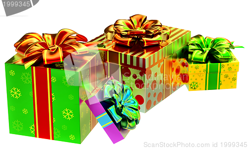 Image of set of gifts with bows