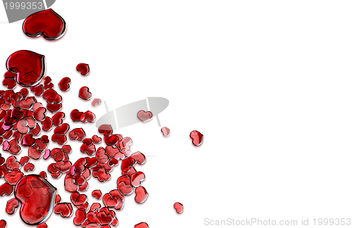 Image of Set of red glass hearts