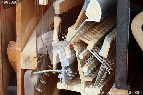 Image of Piano mechanism gavel - string, pins and hammers 