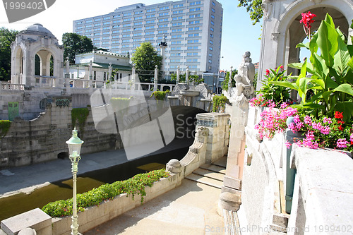 Image of Entrance to the famous subway station Stadtpark in Vienna, Austr