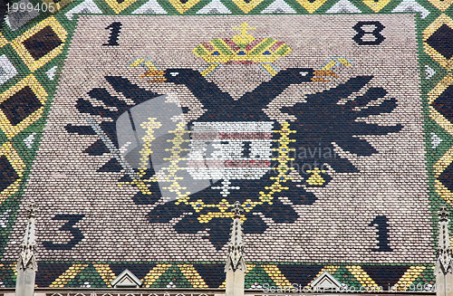 Image of Eagle Tiles Roof of Stephansdom in Vienna, Austria