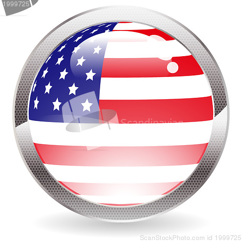 Image of Gloss Button with American Flag