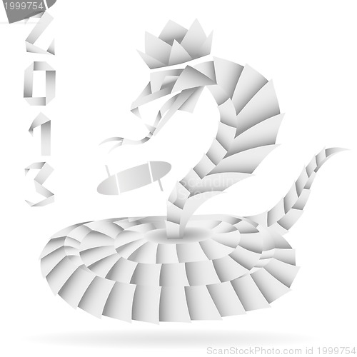 Image of Paper Origami Snake with 2013 Year