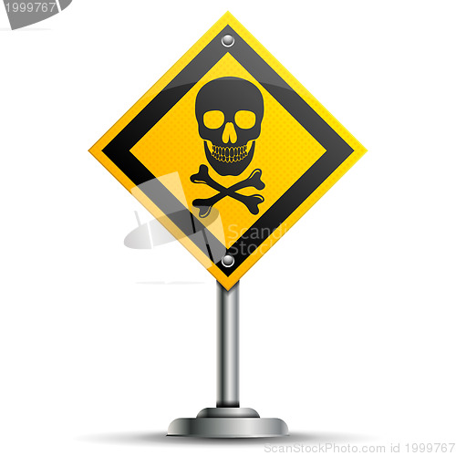 Image of Pole with Warning Sign