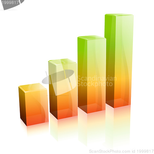 Image of 3d Glass Graph. Concept - Success in Business